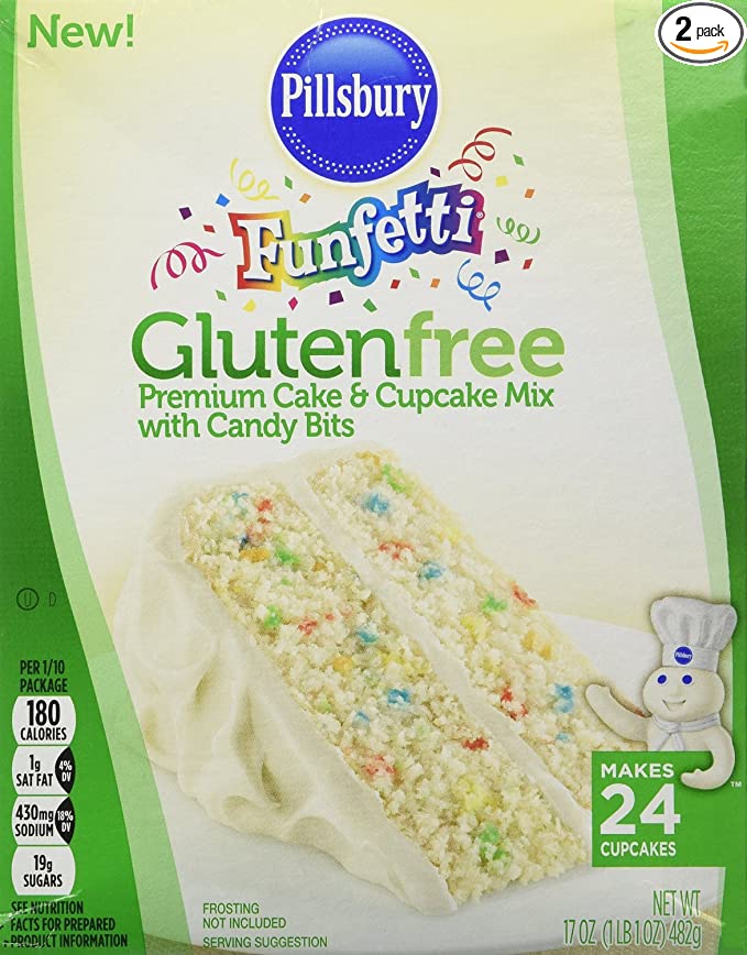  Pillsbury Funfetti Gluten Free Cake and Cupcake Mix (Bundle of 2)  - 051500928646