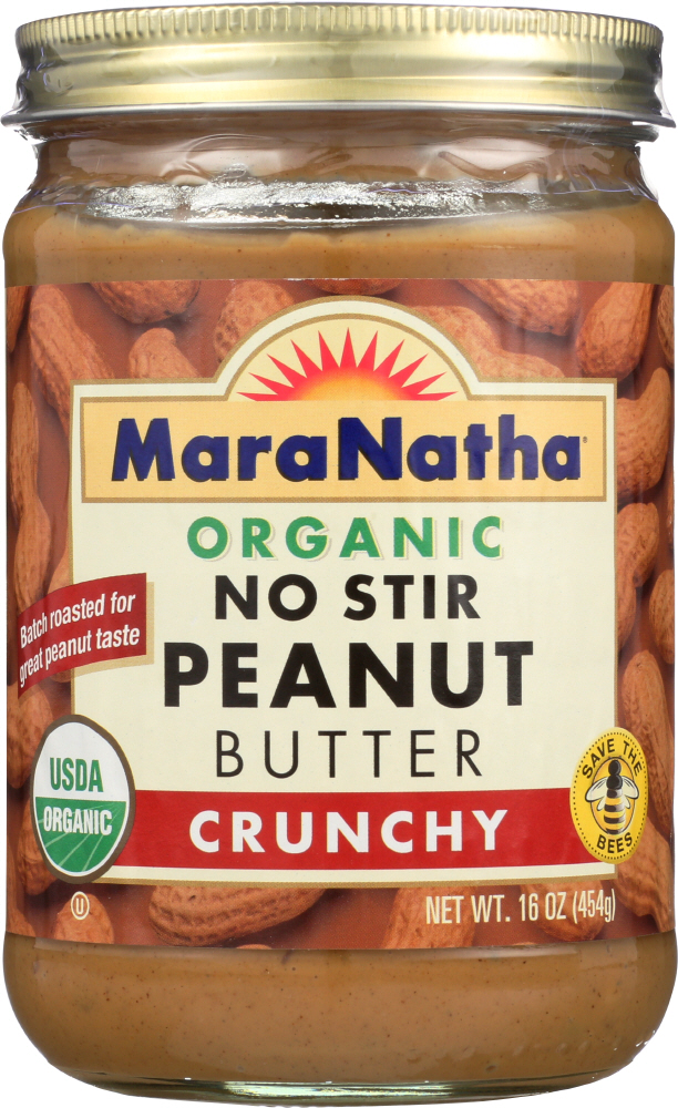 MARANATHA: Organic Peanut Butter No Stir Crunchy, 16 oz - 0051651092364