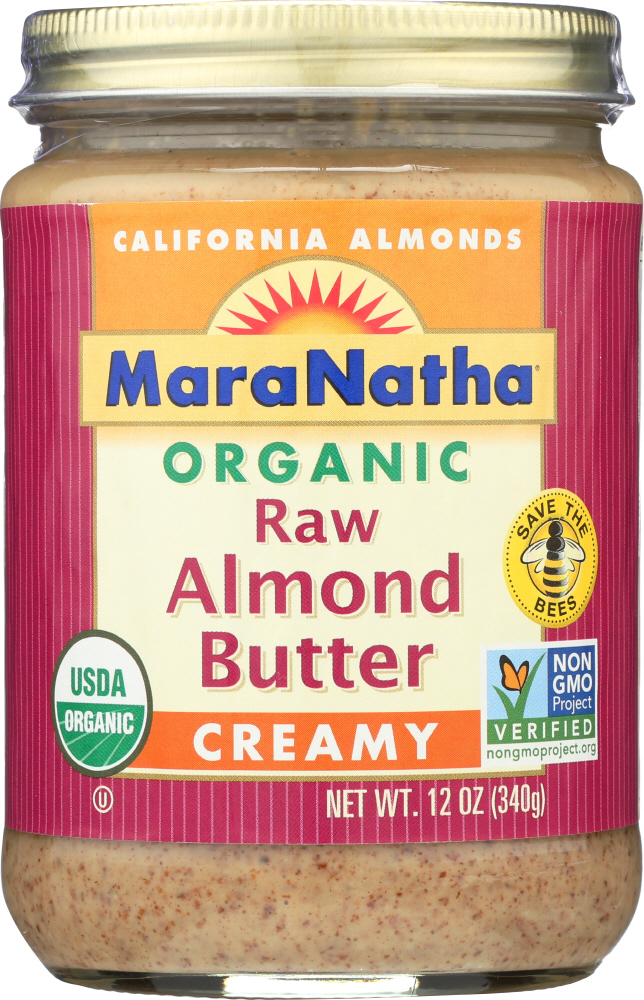 MARANATHA: Organic Raw Creamy Almond Butter, 12 oz - 0051651193849