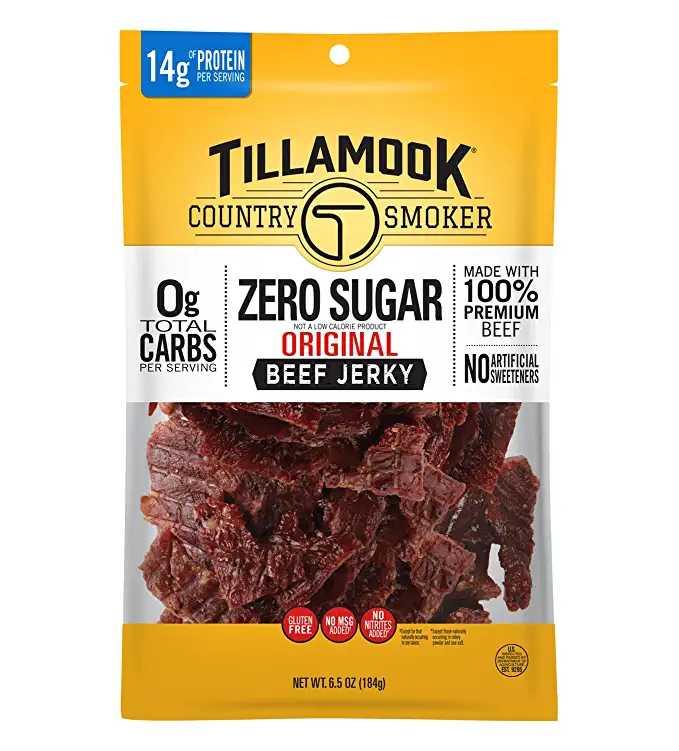 Tillamook Country Smoker Keto Friendly Zero Sugar Beef Jerky, Original, 6.5 Ounce  - 051943052069