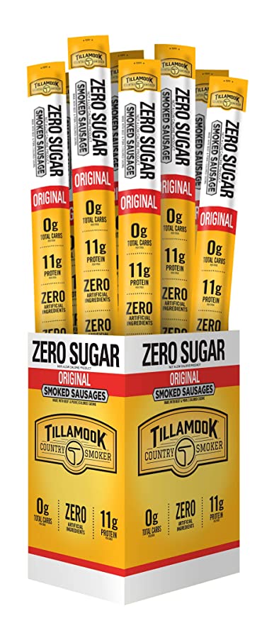 Tillamook Country Smoker Keto Friendly Zero Sugar Smoked Sausages, Original, 1.25 Ounce, 24 Count - 051943054513