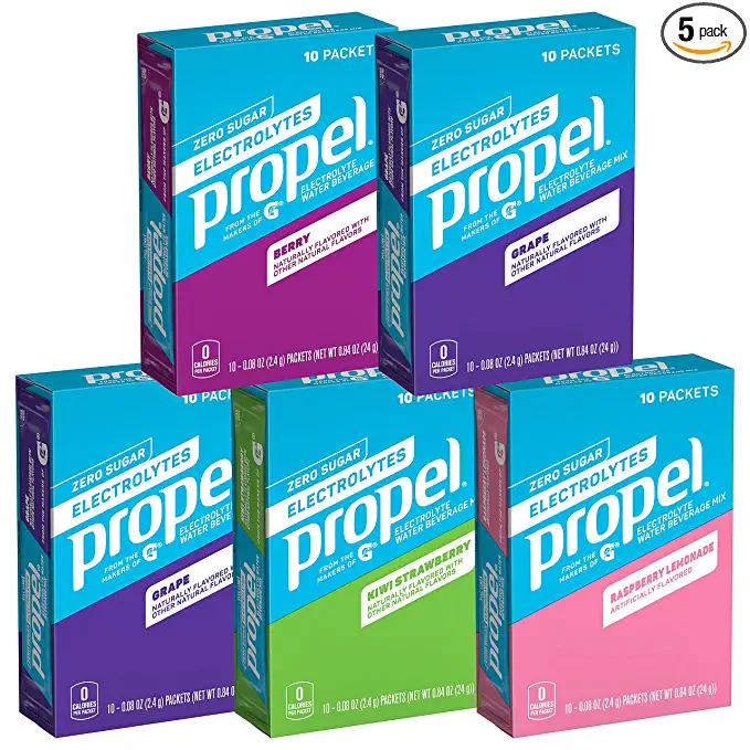  Propel Powder Packets 4 Flavor Variety Pack With Electrolytes, Vitamins and No Sugar 10 Count (Pack of 5) (Packaging May Vary) - 052000042351