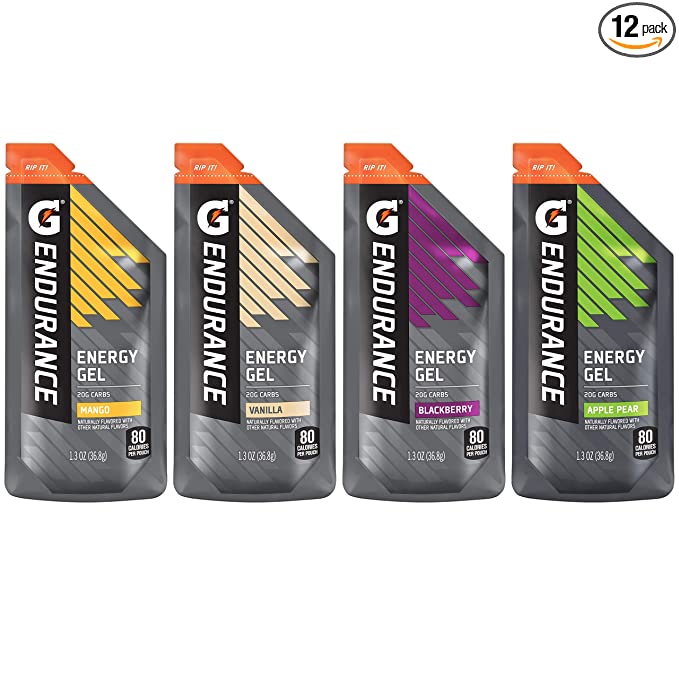 Gatorade Endurance Energy Gel No Caffeine 4 Flavor Variety Pack of 12 - 052000043969