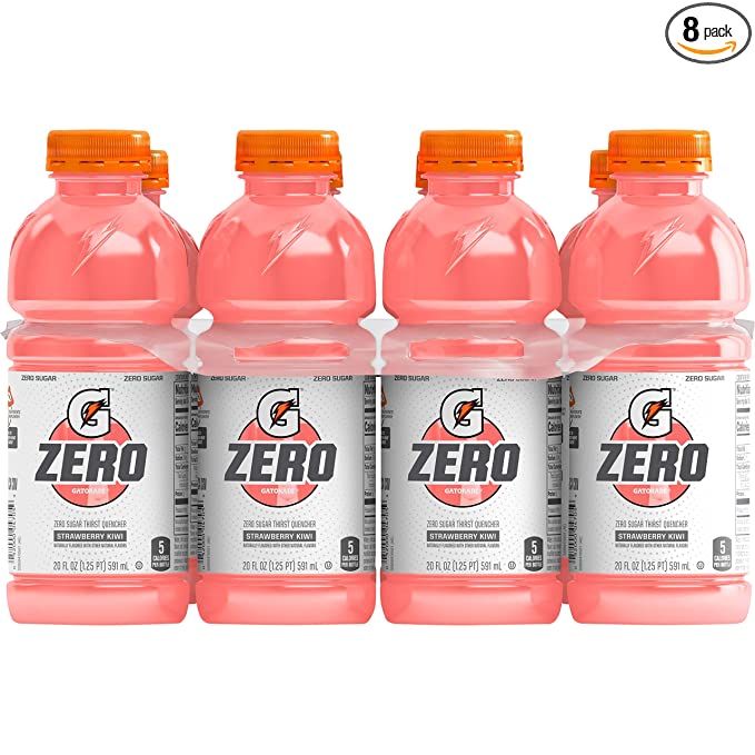  Gatorade G Zero Thirst Quencher, Strawberry Kiwi, 20oz Bottles (8 Pack)  - 052000047059