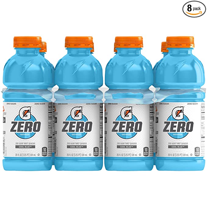  Gatorade G Zero Thirst Quencher, Cool Blue, 20oz Bottles (8 Pack)  - 052000047066