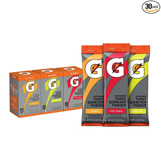  Gatorade Thirst Quencher Powder Sticks, 3 Flavor Variety Pack, (30 Pack)  - 052000047349