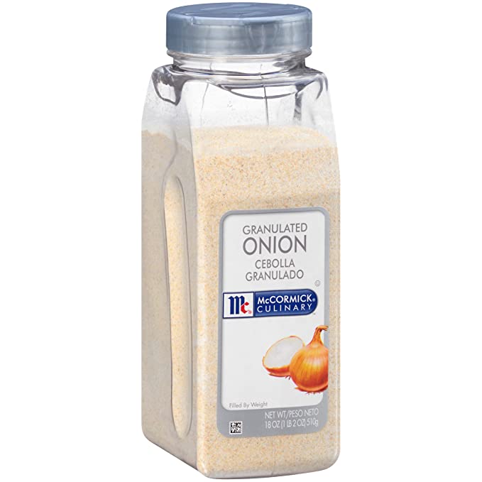  McCormick Culinary Granulated Onion, 18 oz - One 18 Ounce Container of Granulated Onion Powder, Perfect in Dips, Breading, Soups and Meats  - 052100010519