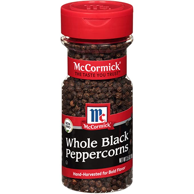  McCormick Whole Black Peppercorns, 3.5 oz  - 052100030388