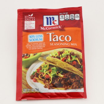 Taco seasoning mix, 30% less sodium - 0052100034942