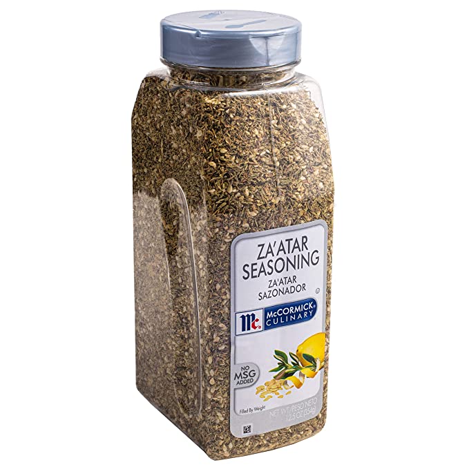 McCormick Culinary Za'atar Seasoning, 12.5 oz - One 12.5 Ounce Container of Za'atar Seasoning Blend, Adds Middle Eastern Flavor to Beef, Chicken, Lamb, Hummus, Roasted Vegetables, and More - 052100050430