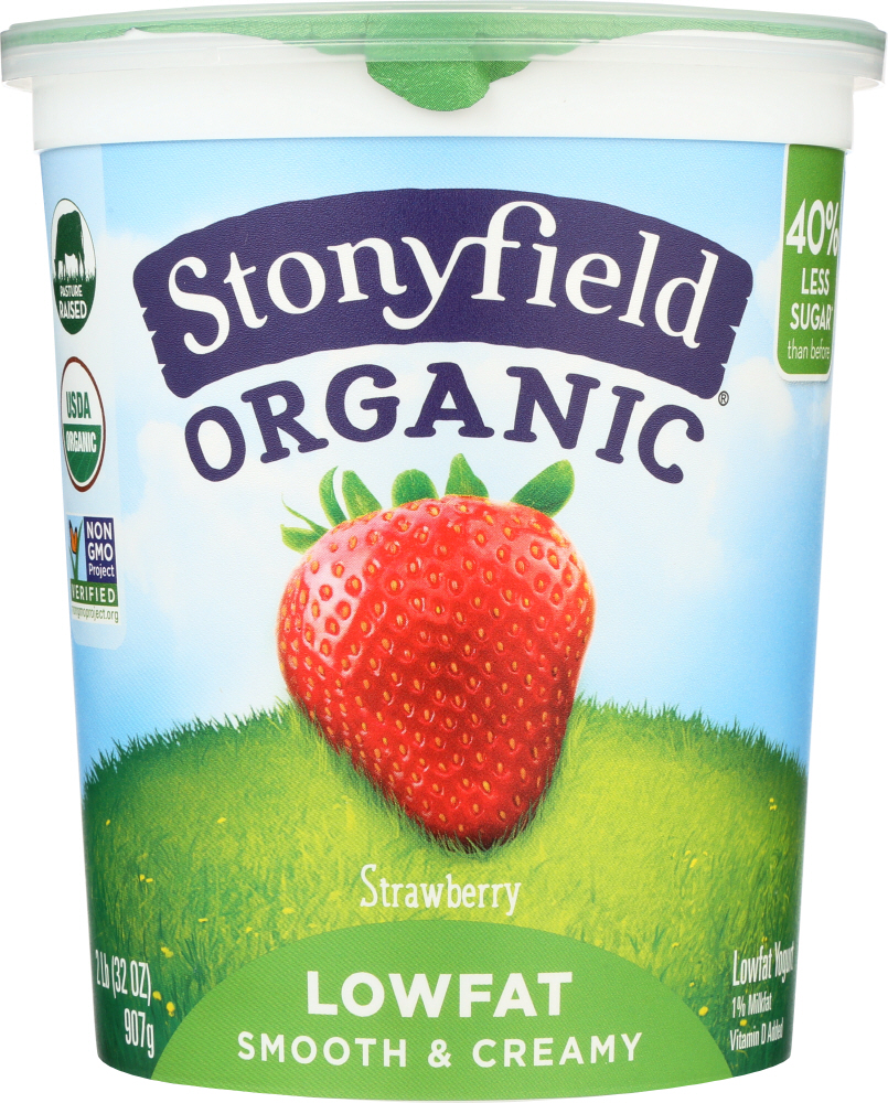 STONYFIELD: Organic Low Fat Strawberry Yogurt, 32 oz - 0052159000134