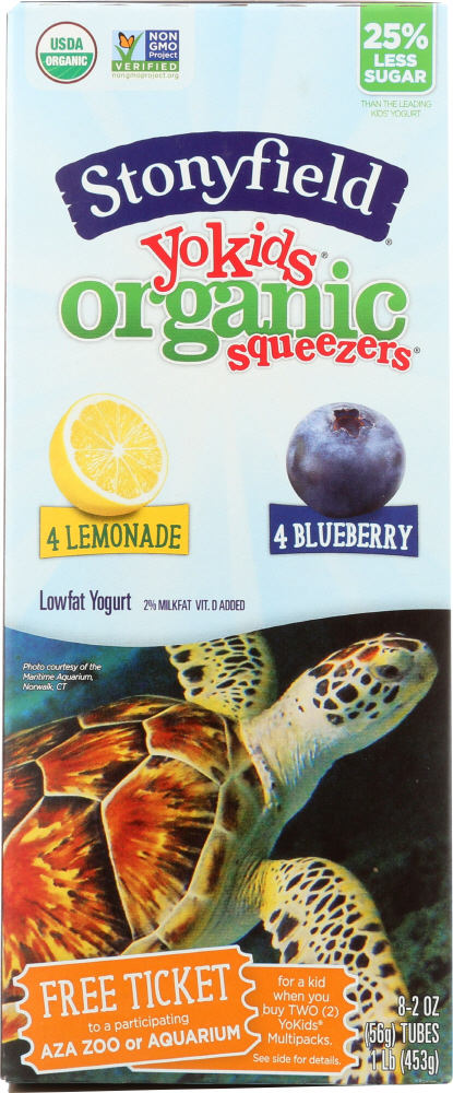 STONYFIELD: Organic Squeezers Blueberry Lemonade, 16 oz - 0052159700102