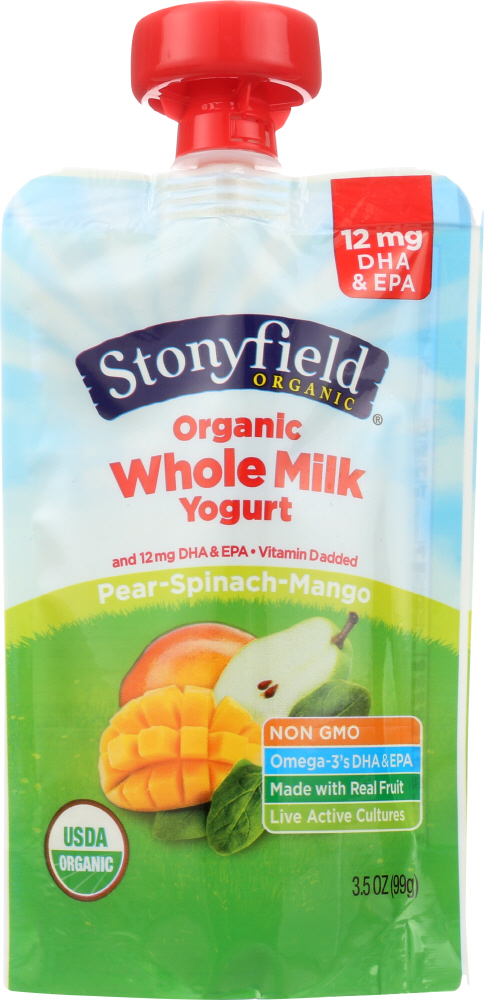 STONYFIELD: Yogurt Pear Spinach Mango, 3.5 oz - 0052159703363