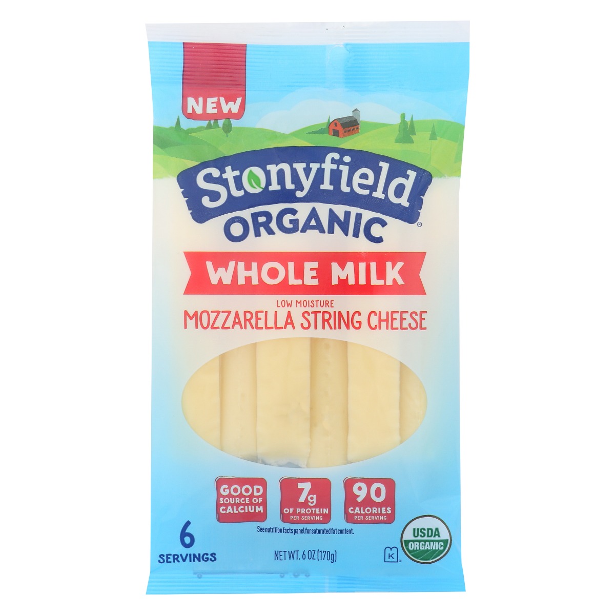 Whole Milk Low Moisture Mozzarella String Cheese, Mozzarella - whole