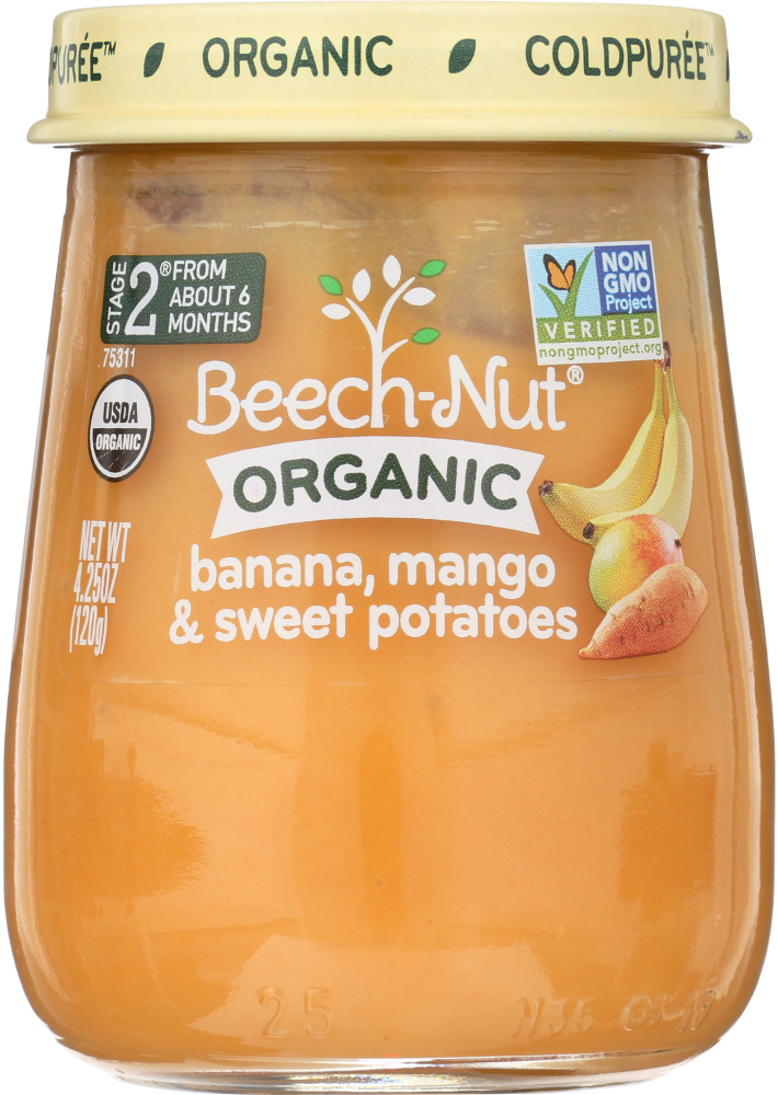 BEECH NUT: 2nd Stage Organic Banana, Mango & Sweet Potato, 4.25 oz - 0052200005316