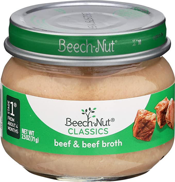  Beech Nut, Baby Food Stage 1 Beef And Broth, 2.5 Ounce  - 052200007976