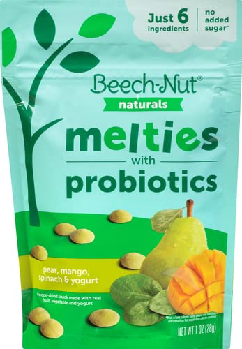  Beech-Nut MELTIES PROBIOTIC PEAR MANGO SPINACH, Green  - 052200041048