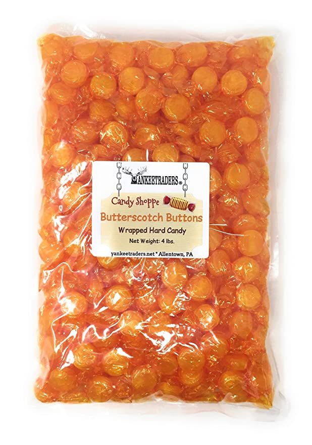 Yankee Traders Brand Butterscotch Buttons Wrapped Candy, 4 Pound - 052295810840