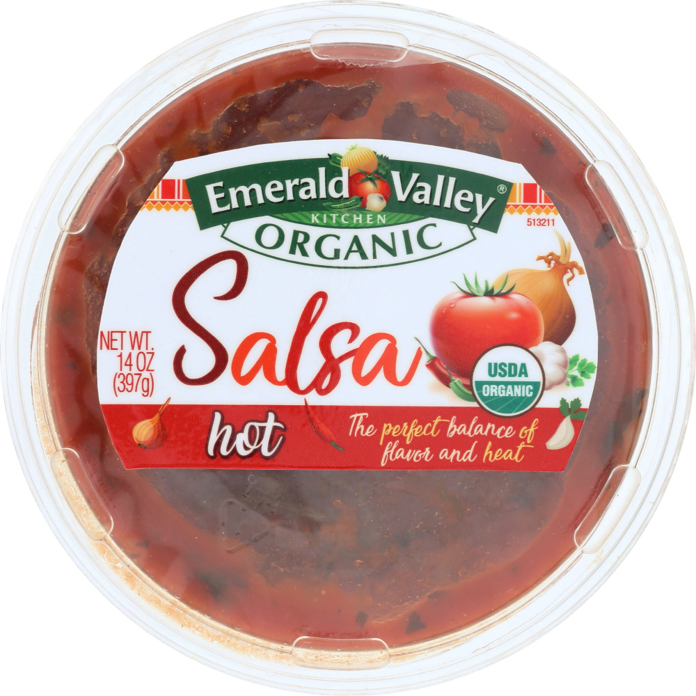 EMERALD VALLEY: Organic Hot Salsa, 14 oz - 0052334116605