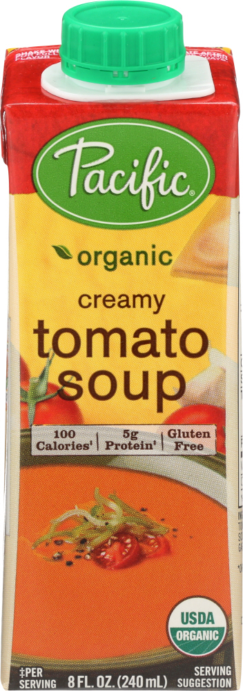 PACIFIC NATURAL FOODS: Organic Soup Creamy Tomato, 8 oz - 0052603040969