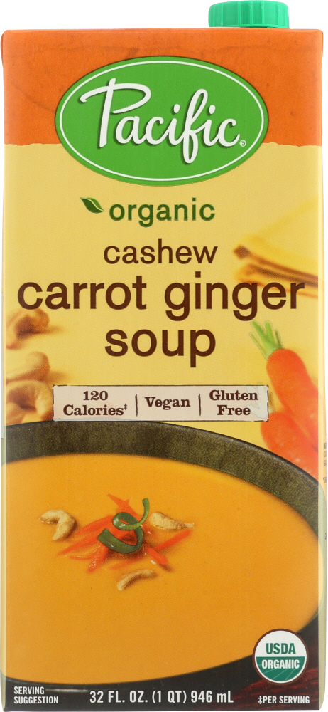 PACIFIC FOODS: Organic Cashew Carrot Ginger Soup, 32 oz - 0052603042550