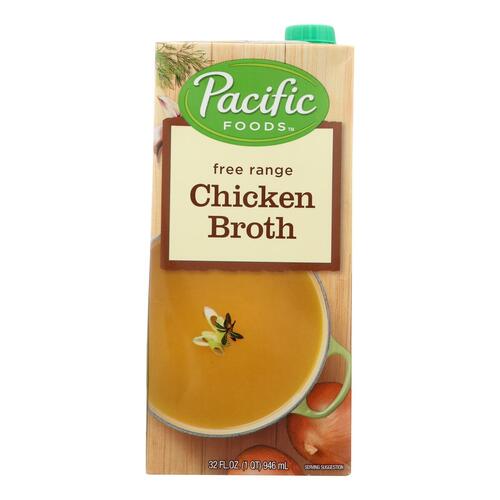 PACIFIC FOODS: Chicken Broth Free Range, 32 oz - 0052603054003