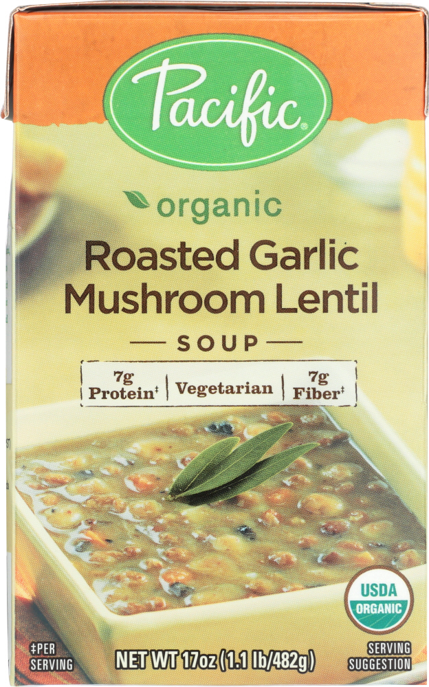 Pacific, Organic Soup, Roasted Garlic, Mushroom Lentil - 052603054669