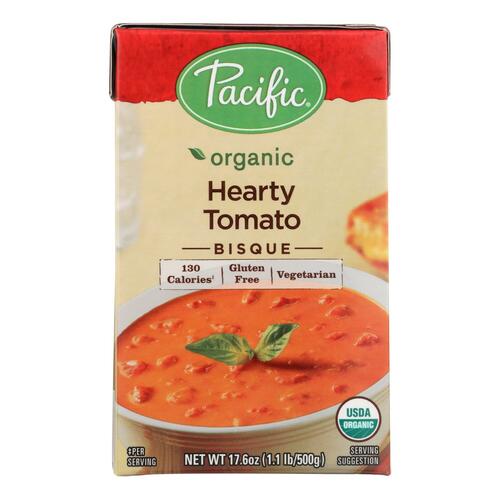 Pacific Natural Foods Bisque - Hearty Tomato - Case Of 12 - 17.6 Oz. - 052603054904