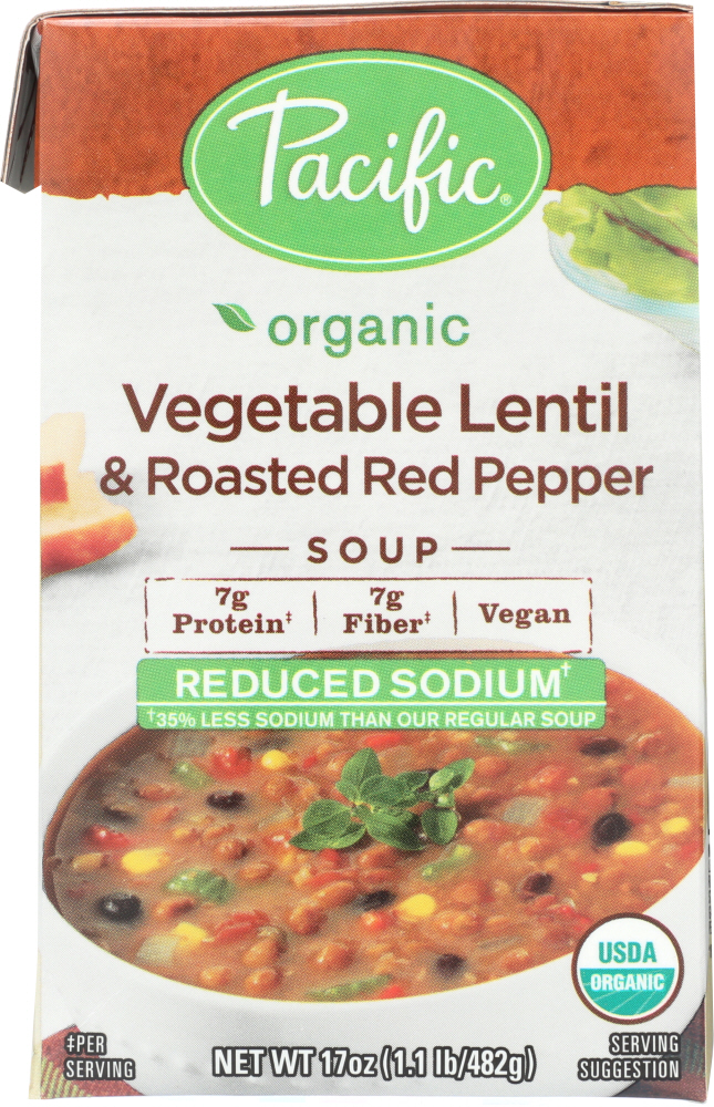 Organic Vegetable Lentil & Roasted Red Pepper Soup - 052603054928