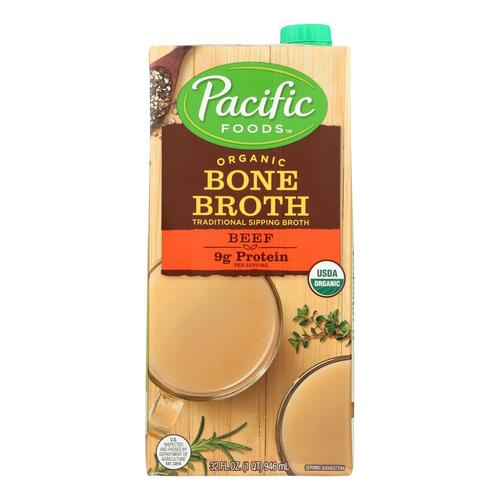 PACIFIC FOODS: Organic Beef Bone Broth, 32 oz - 0052603056052