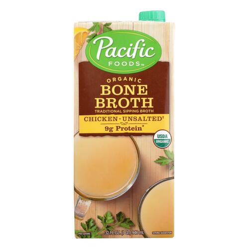 Organic unsalted chicken bone broth, unsalted, chicken - 0052603056076