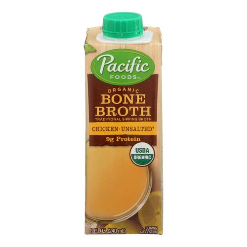 Pacific Natural Foods Bone Broth - Chicken - Case Of 12 - 8 Fl Oz. - 0052603056151