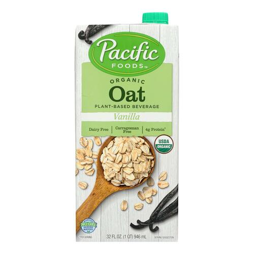 PACIFIC FOODS: Organic Oat Non-Dairy Vanilla Beverage, 32 oz - 0052603065801