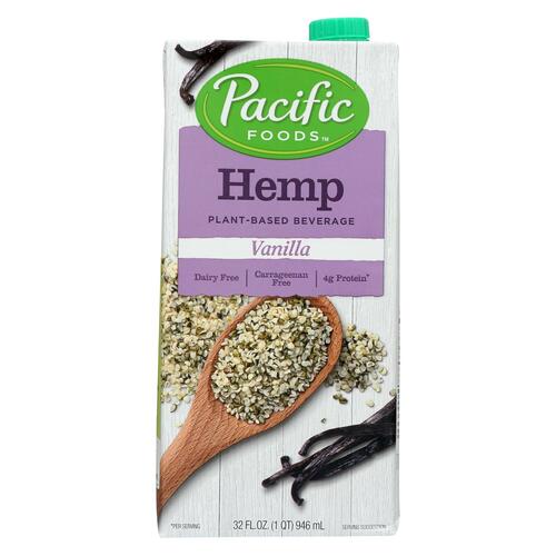 Pacific Natural Foods Hemp Vanilla - Non Dairy - Case Of 12 - 32 Fl Oz. - 052603066013