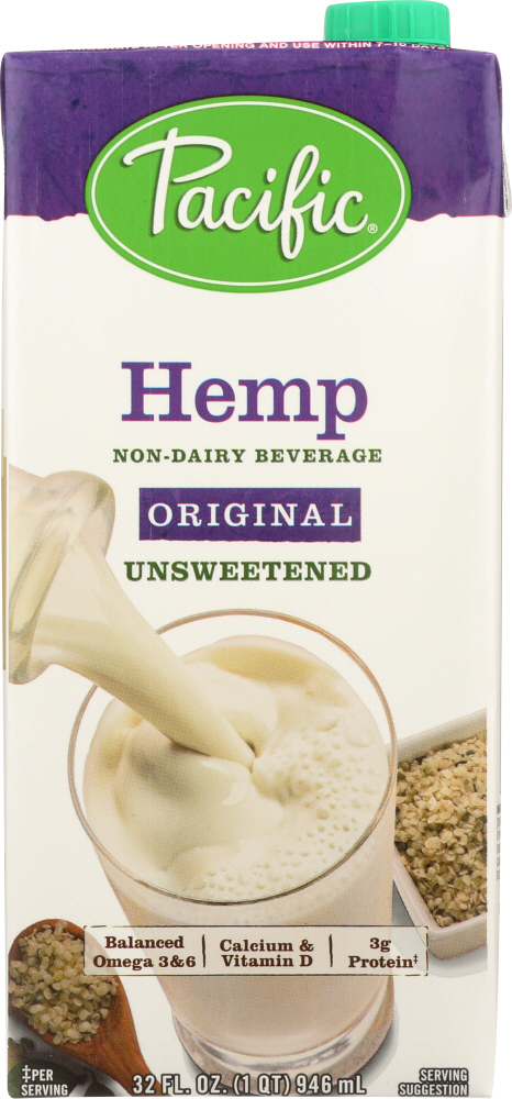 PACIFIC FOODS: Unsweetened Hemp Original, 32 oz - 0052603066037