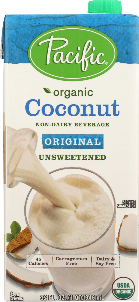 PACIFIC FOODS: Organic Coconut Original Unsweetened Non-Dairy Beverage, 32 oz - 0052603067515