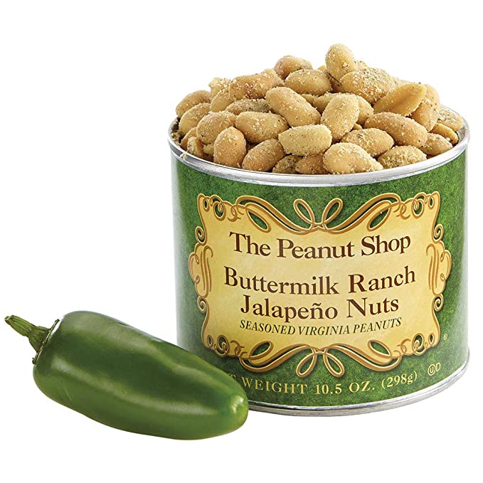  The Peanut Shop of Williamsburg Seasoned Virginia Peanuts, Buttermilk Ranch Jalapeno, 10.5 Ounce  - 053136891295