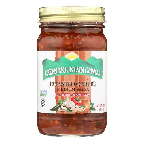 GREEN MOUNTAIN GRINGO: Roasted Garlic Medium Salsa, 16 oz - 0053852005006