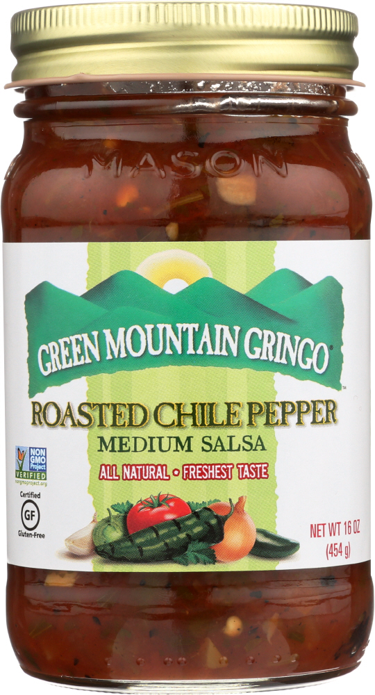GREEN MOUNTAIN GRINGO: Roasted Chile Pepper Medium Salsa, 16 oz - 0053852006003