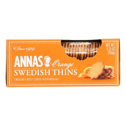 Annas Pepparkakor - Original - Orange Thins - 5.25 Oz - Case Of 12 - 054358018262