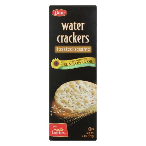 Dare Water Crackers - Toasted Sesame - Case Of 12 - 4.4 Oz. - 055653618904