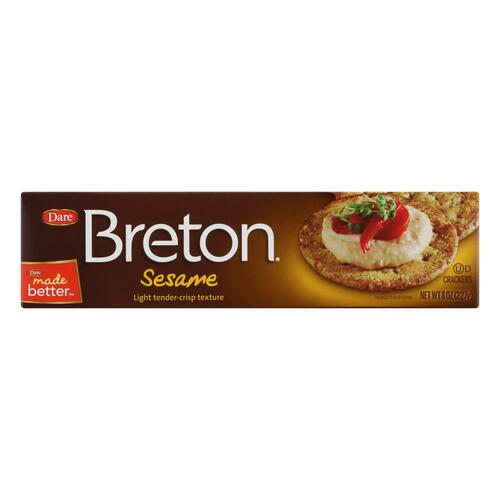 Breton/dare - Crackers - Sesame - Case Of 12 - 8 Oz. - 055653670902