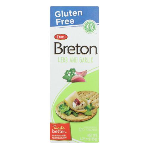Breton/dare - Crackers - Herb And Garlic - Case Of 6 - 4.76 Oz. - 055653688105