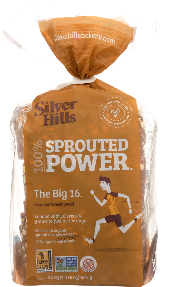 SILVER HILLS: Sprouted Wheat Bread The Big 16, 22 oz - 0055991040160