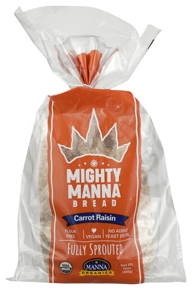 MANNA ORGANICS: Organic Sprouted Bread Carrot Raisin, 14 oz - 0058449000037