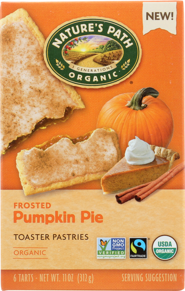 Natures Path Toaster Pastry Pumpkin Pie Frosted, 11 oz - 058449178002