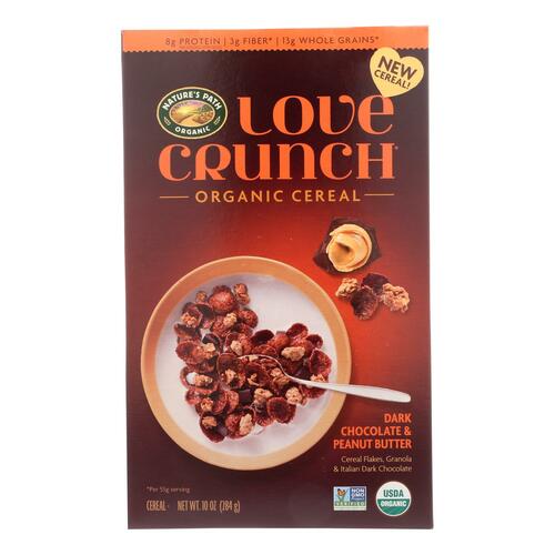 Nature's Path Cereal - Organic - Love Crunch - Dark Chocolate - Peanut - Case Of 6 - 10 Oz - 058449181019
