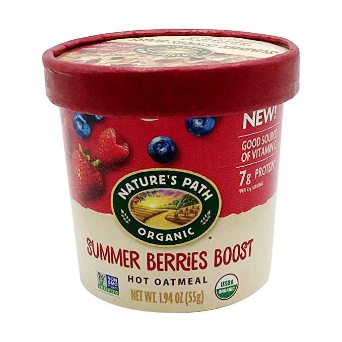  NATURES PATH Organic Summer Berries Oatmeal Cup, 1.94 OZ - 058449184003
