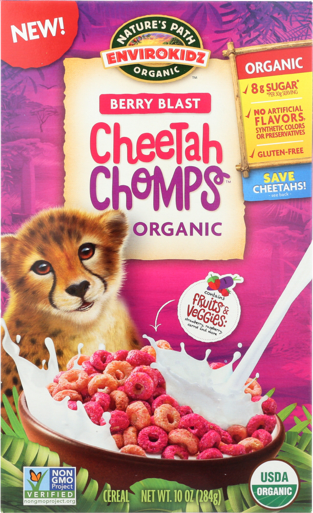 ENVIROKIDZ ORGANIC: Cereals Kids Cheetah Organic, 10 oz - 0058449185048