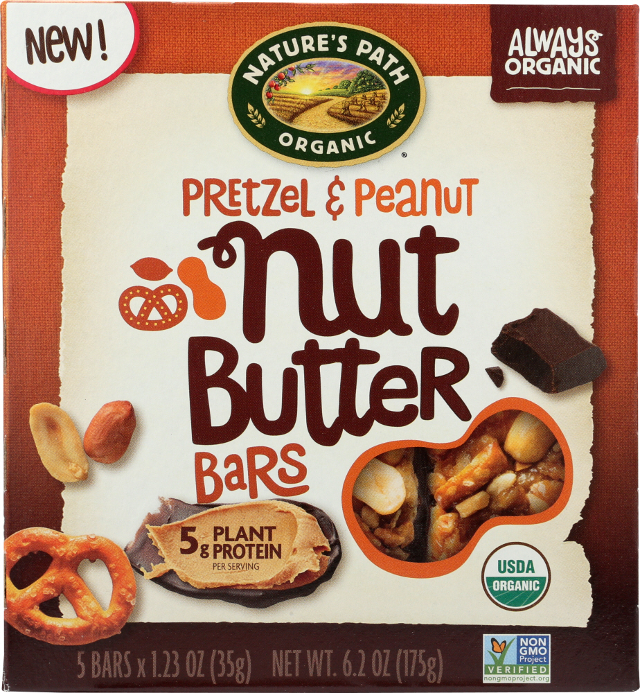 NATURES PATH: Bar Pretzel Peanut Nut Butter, 6.2 oz - 0058449193036